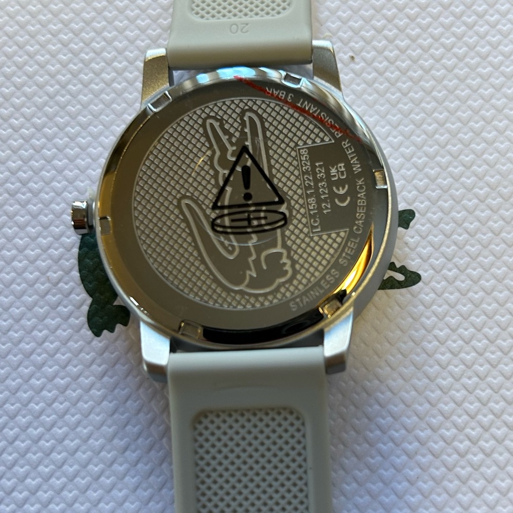 Lacoste Watch 42mm Silver Grey Face & Light Grey Silicone Band - Picture 2 of 6